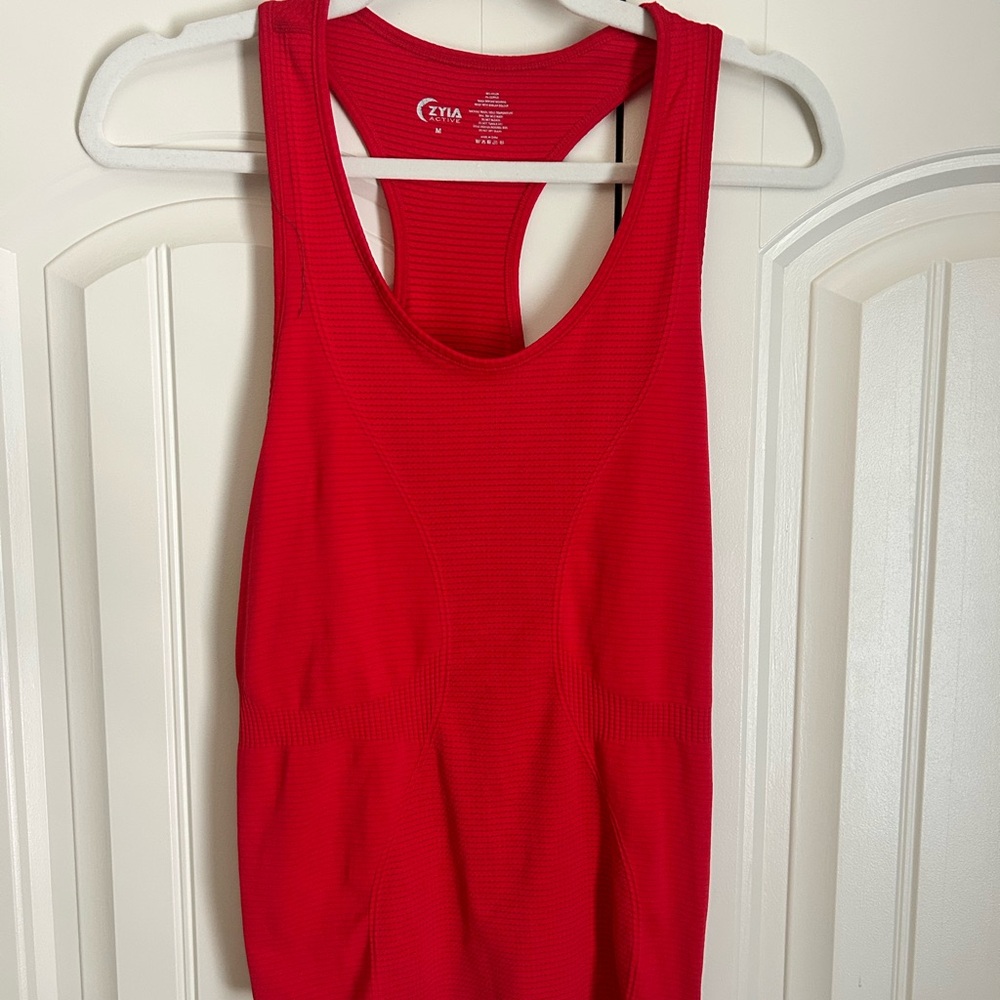 ZYIA Red Copper Charged Sleeveless Racerback Tank Top